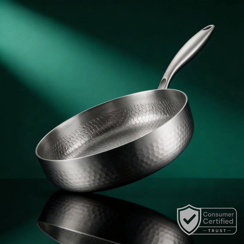 Hand-Hammered High-Wall Titanium Pan 10"