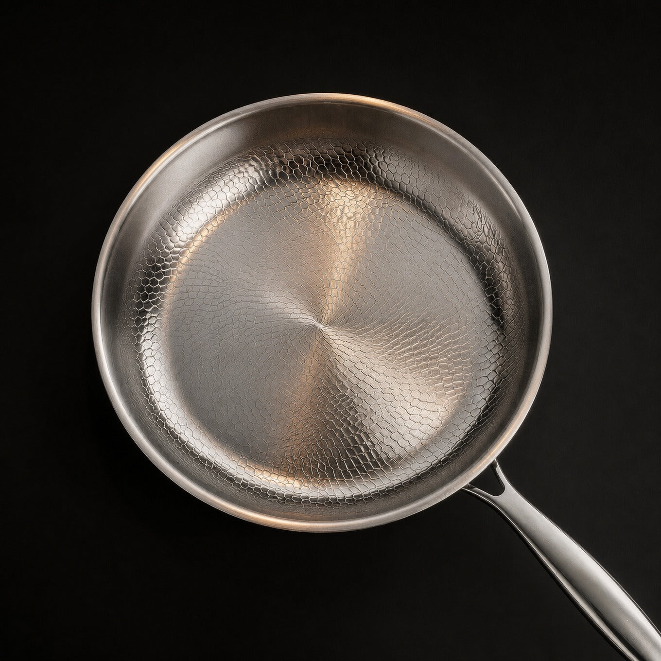 Hand-Hammered Titanium Pan - 3-piece set 9, 10, 11 Inch