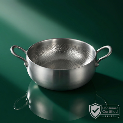 Hand-hammered deep titanium pot – PFAS-free casserole – Longwell & Co