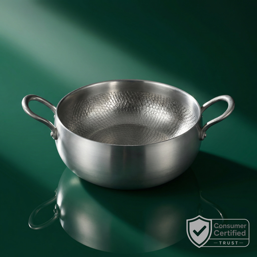 Hand-hammered deep titanium pot – PFAS-free casserole – Longwell & Co