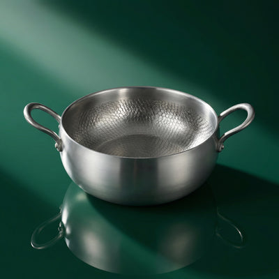 Hand-Hammered Deep Titanium Pot 11"