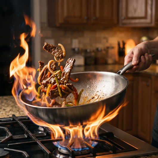 Hand-Hammered Titanium Wok 12"