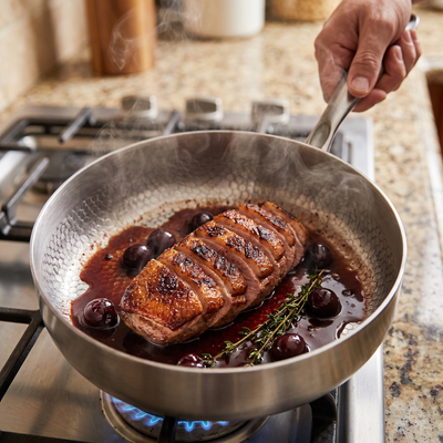 Hand-Hammered High-Wall Titanium Pan 10"