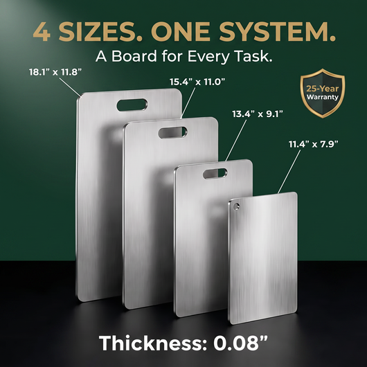 Ultra Thin Stainless Steel Cutting Boards – PFAS Free