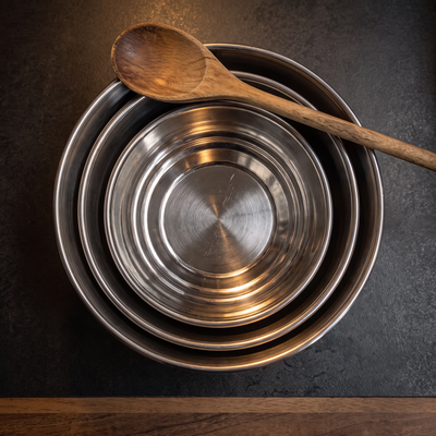 PFAS-Free Stainless Steel Mixing Bowls | Stackable Kitchen Bowl Set
