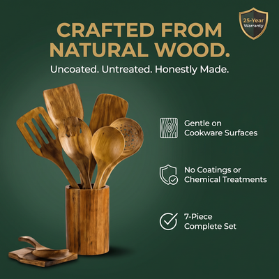 Traditional Japanese Wooden Utensil Set