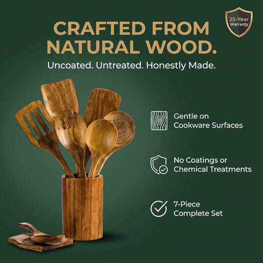 Traditional Japanese Wooden Utensil Set