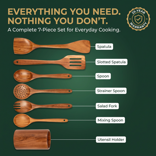 Traditional Japanese Wooden Utensil Set