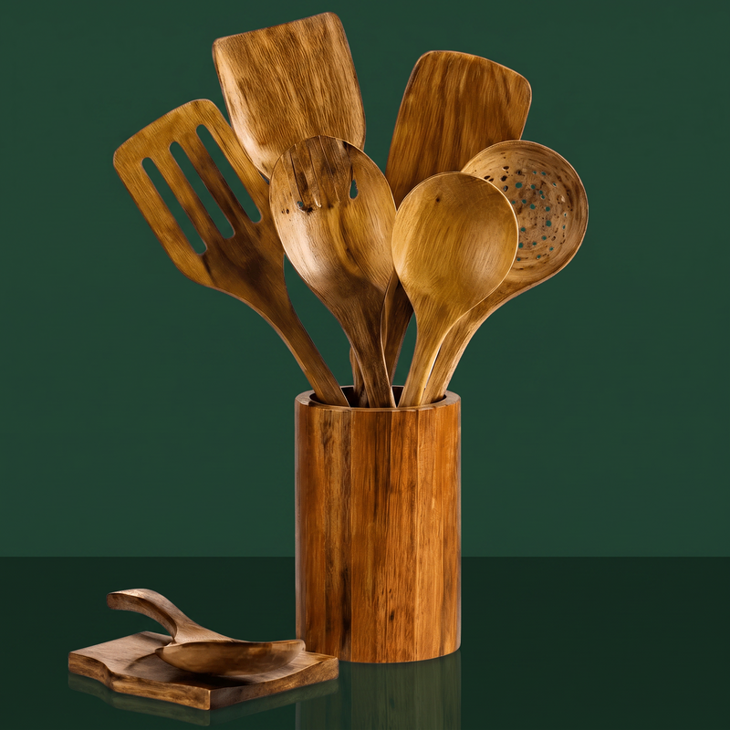 Traditional Japanese Wooden Utensil Set