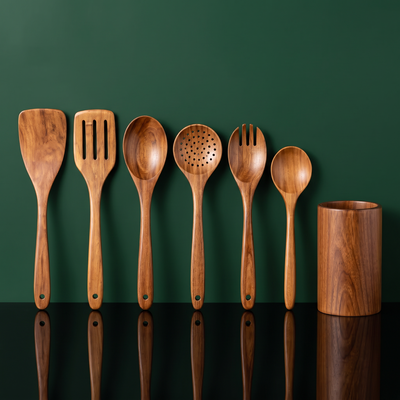 Traditional Japanese Wooden Utensil Set
