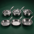 Hand-Hammered Titanium Complete Kitchen Set with 3 Lids (10, 11 & 12 Inch)