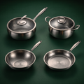 Hand-Hammered Titanium Essentials Kitchen Set with 2 Lids (10, 11 & 12 Inch)
