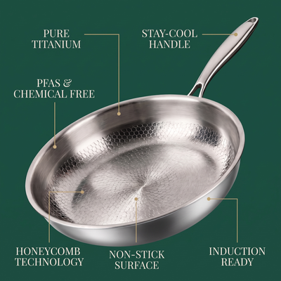 Hand-Hammered Titanium Pan 11"