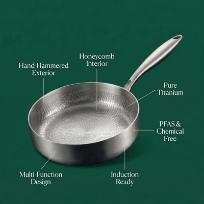 Hand-Hammered High-Wall Titanium Pan 10"