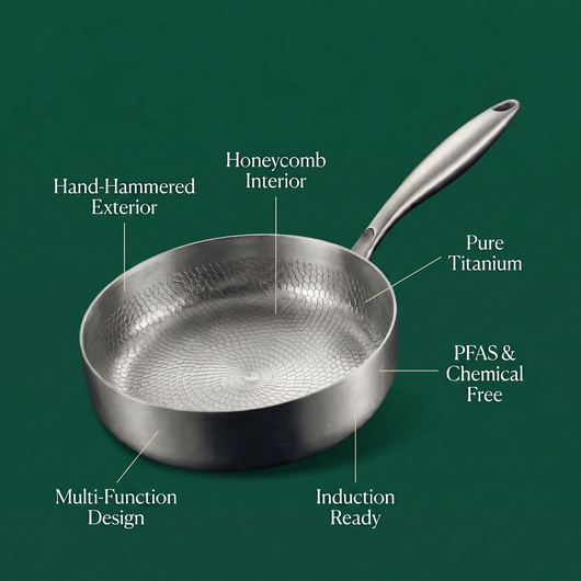 Hand-Hammered High-Wall Titanium Pan 10"
