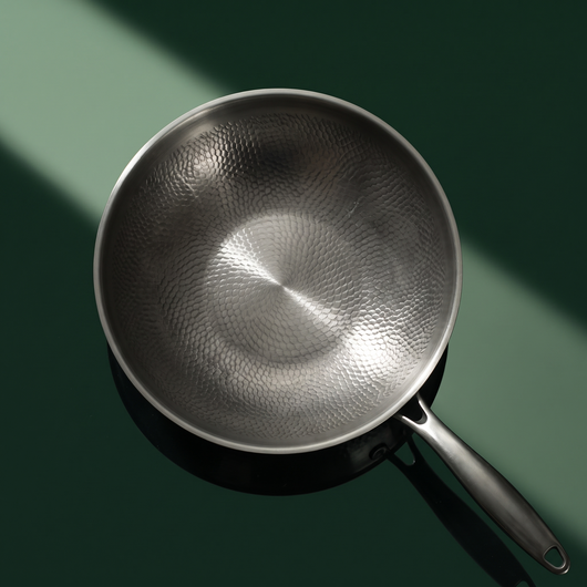 Hand-Hammered Titanium Wok 12"